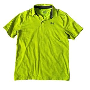 Under Armour Mens Playoff Polo‎ Shirt Lime Green Heather Golf Short Sleeve MD